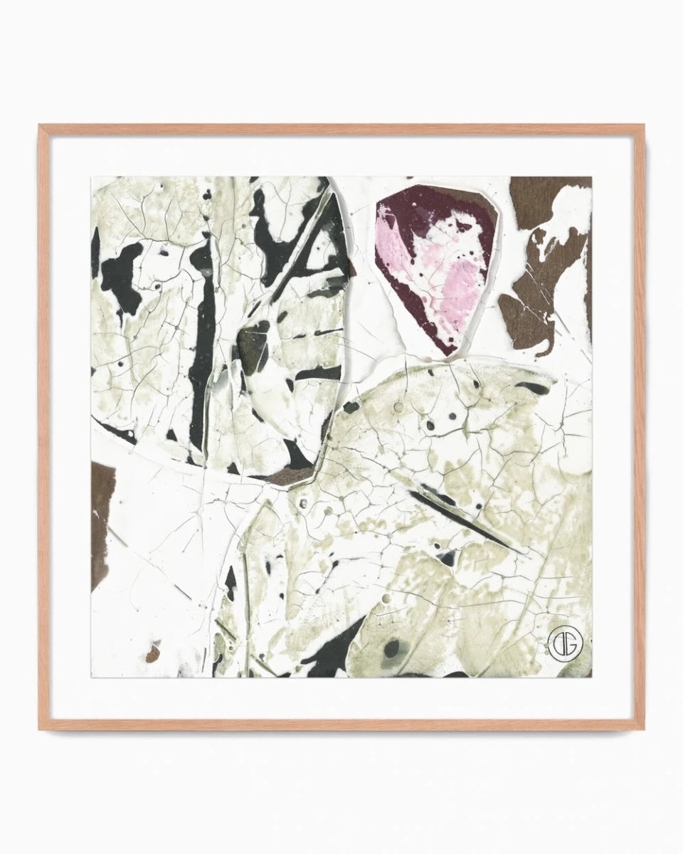24" x 24" / White Oak / Framed Paper