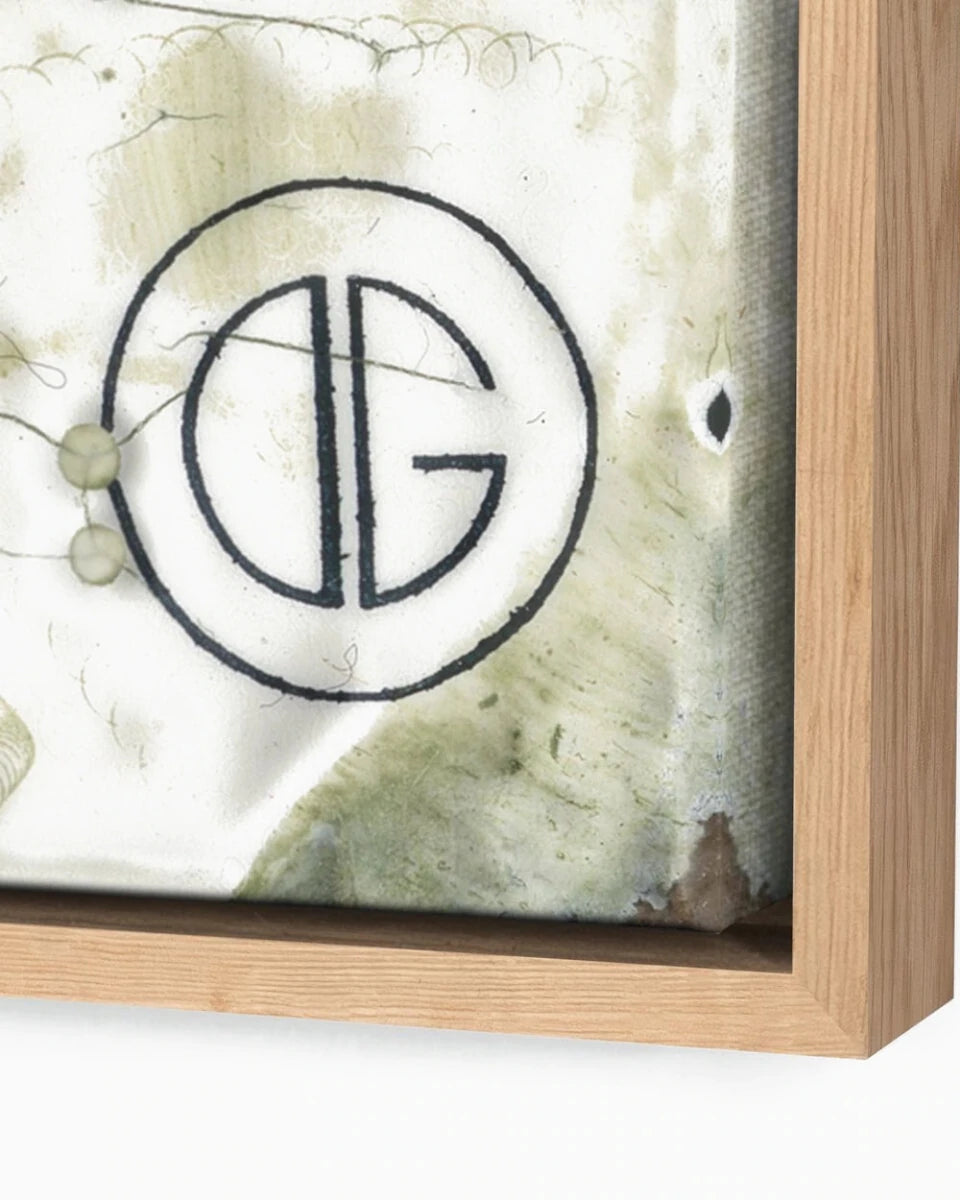 32" x 32" / White Oak / Framed Canvas