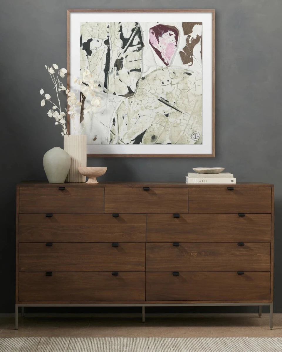 40" x 40" / Rustic Walnut / Framed Paper
