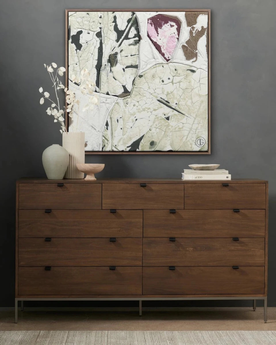40" x 40" / Rustic Walnut / Framed Canvas