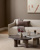 Large Antique White Marble / Small Rocky Brown Marble