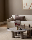 Small Antique White Marble / Large Rocky Brown Marble