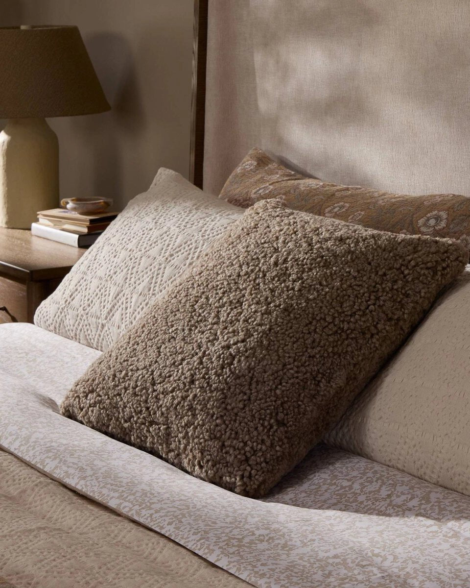 Taupe Shearling / 20" x 20" / Cover + Insert
