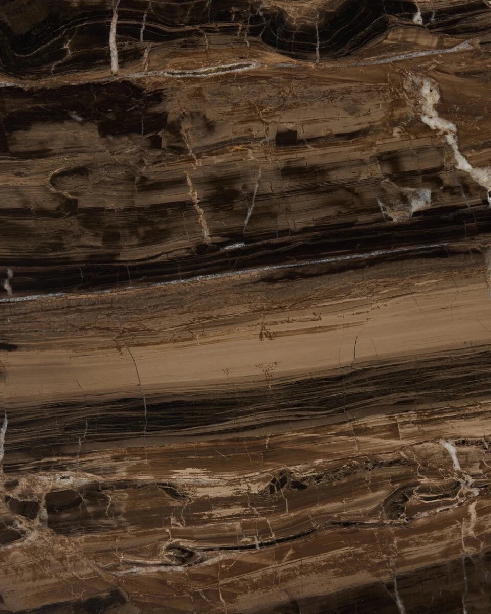 Small Antique White Marble / Large Rocky Brown Marble