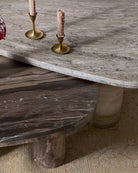Large Antique White Marble / Small Rocky Brown Marble