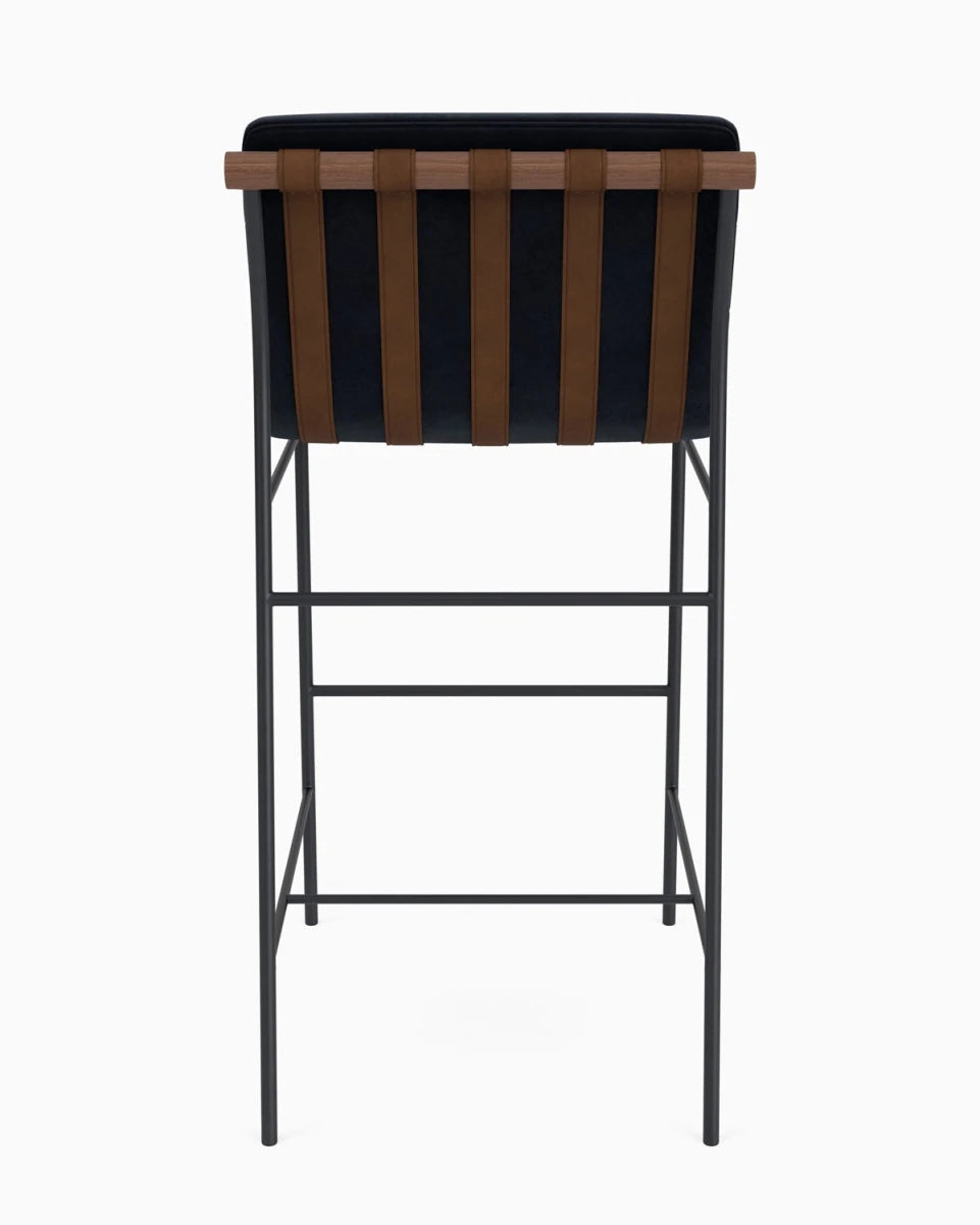 Ebony Velvet / Chestnut Leather Straps / Walnut / Bar (30" Height)