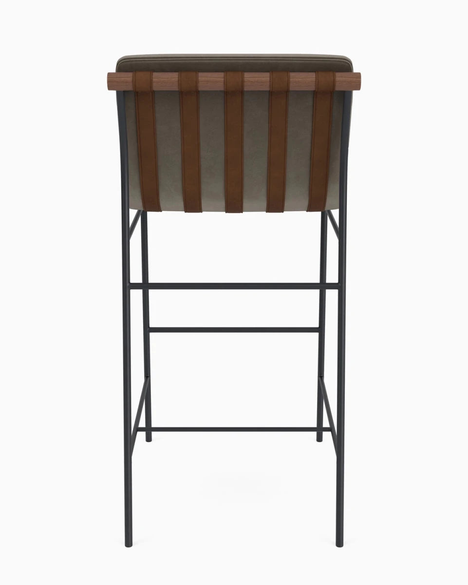 Mushroom Velvet / Heirloom Oak Straps / Walnut / Bar (30" Height)
