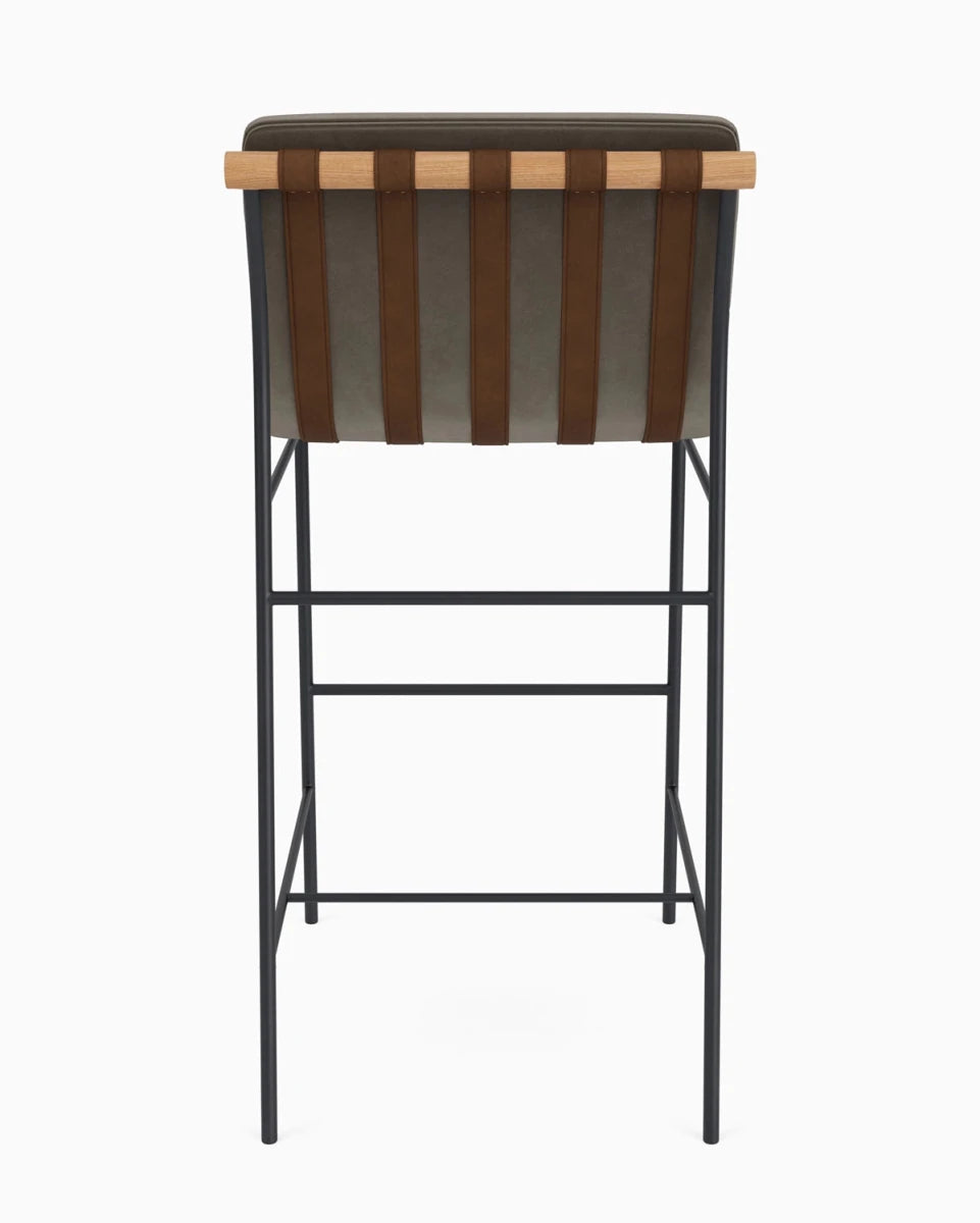 Mushroom Velvet / Heirloom Oak Straps / White Oak / Bar (30" Height)