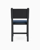 Denim Velvet Seat / Black Leather Back / Ebony Oak Frame