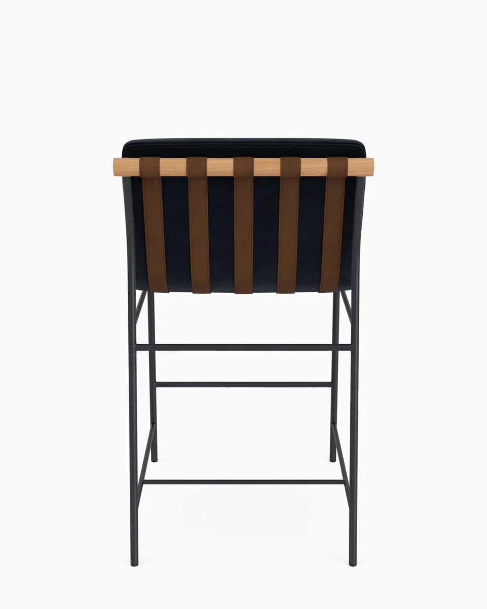 Ebony Velvet / Chestnut Leather Straps / White Oak / Counter (24" Height)