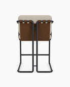 Flax Linen Seat / Chestnut Leather Sling / Matte Black / Counter (24.5" Height)