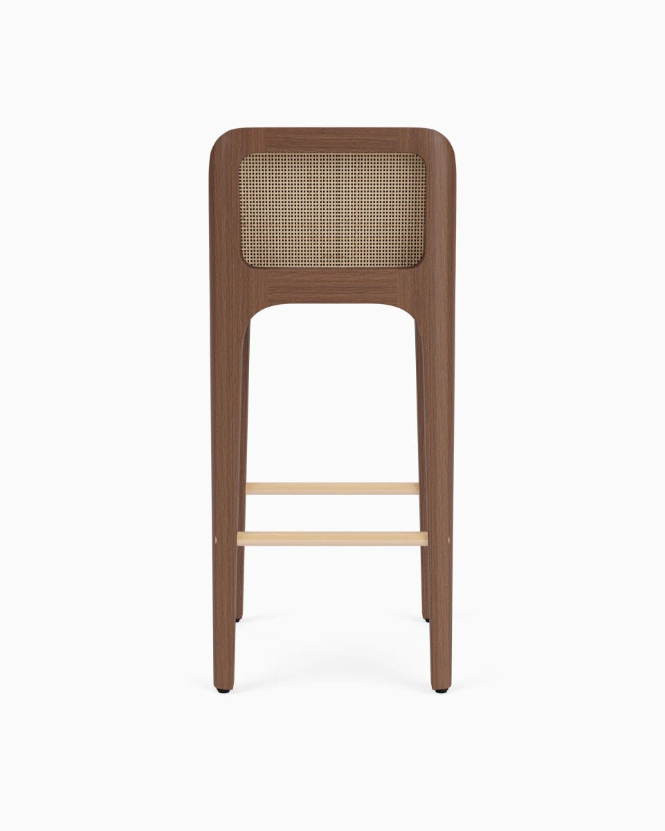 Mushroom Velvet Seat / Walnut Frame / Bar (30.5" Height)