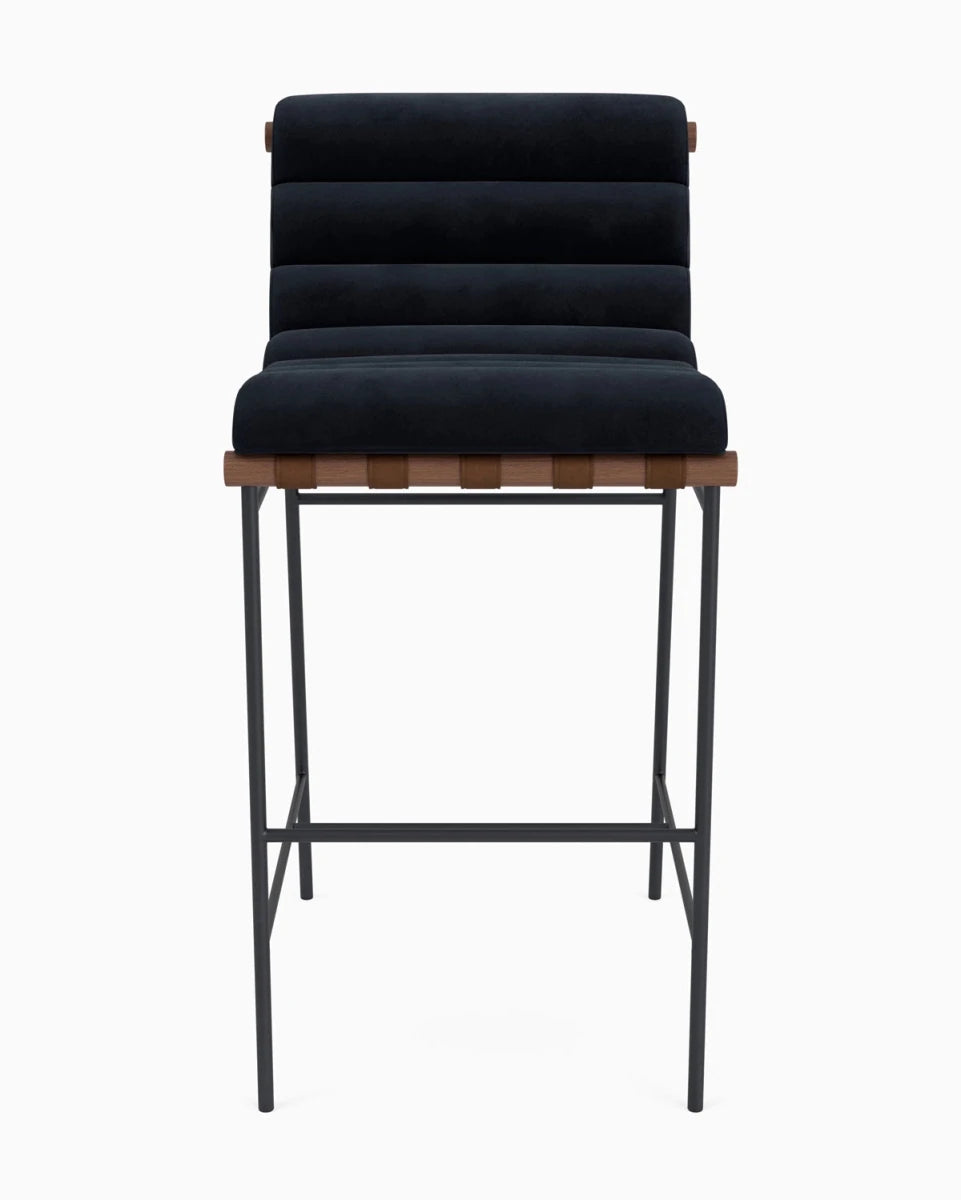 Ebony Velvet / Chestnut Leather Straps / Walnut / Bar (30" Height)