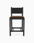 Cognac Velvet Seat / Black Leather Back / Ebony Oak Frame / Counter (26" Height)