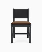 Cognac Velvet Seat / Black Leather Back / Ebony Oak Frame