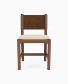 Oat Woven Seat / Chestnut Brown Leather Back / Walnut Frame