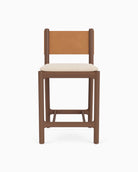 Oat Woven Seat / Saddle Leather Back / Walnut Frame / Counter (26" Height)