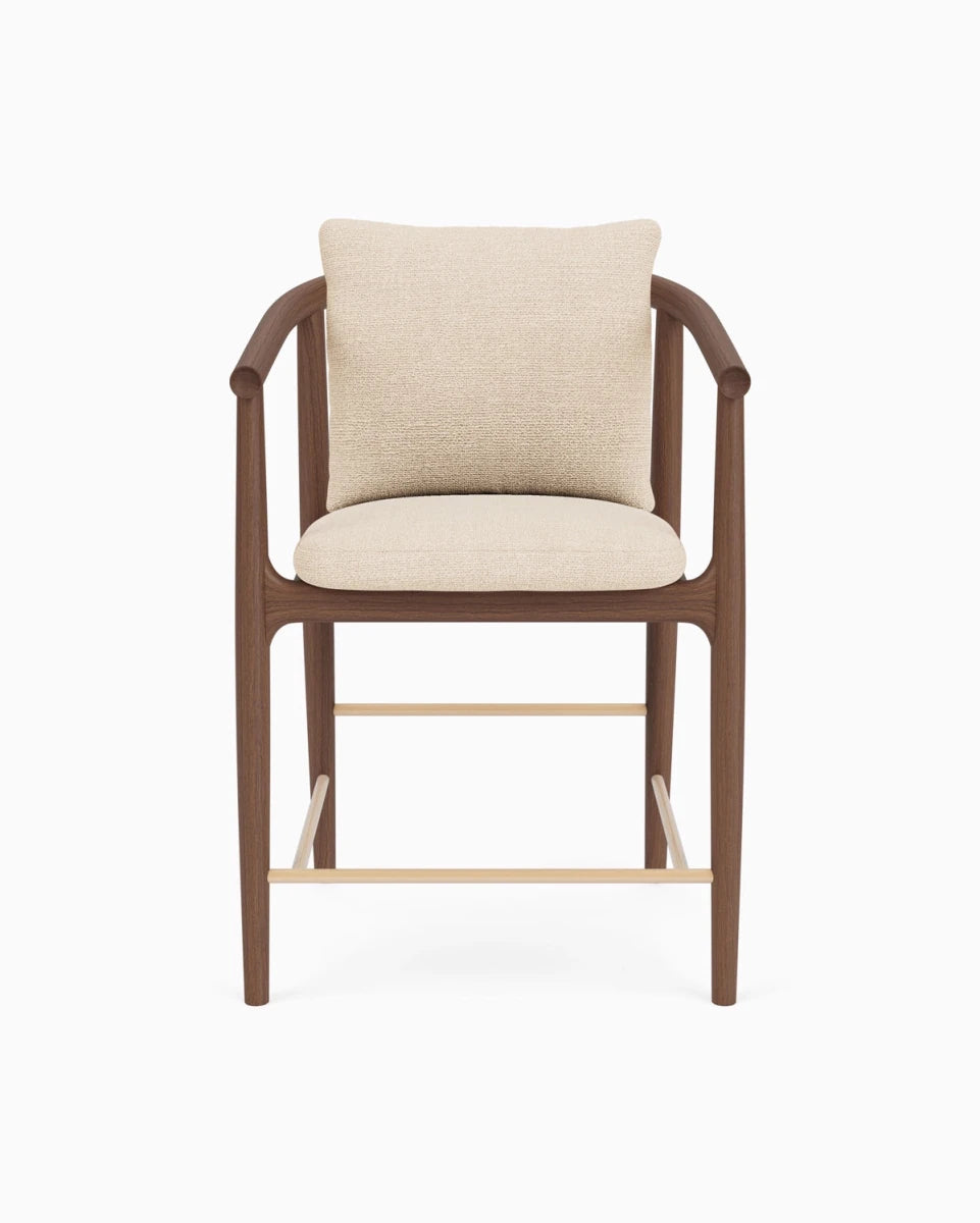 Oat Woven / Saddle Leather / Walnut / Counter (24" Height)