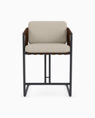Flax Linen Seat / Chestnut Leather Sling / Matte Black / Counter (24.5" Height)