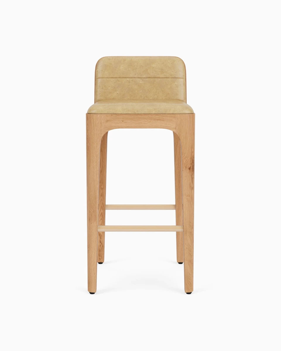 Sunflower Leather Seat / White Oak Frame / Bar (30.5" Height)
