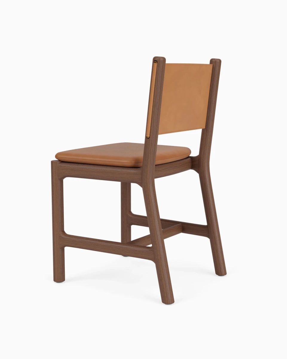 Saddle Leather Seat / Saddle Leather Back / Walnut Frame