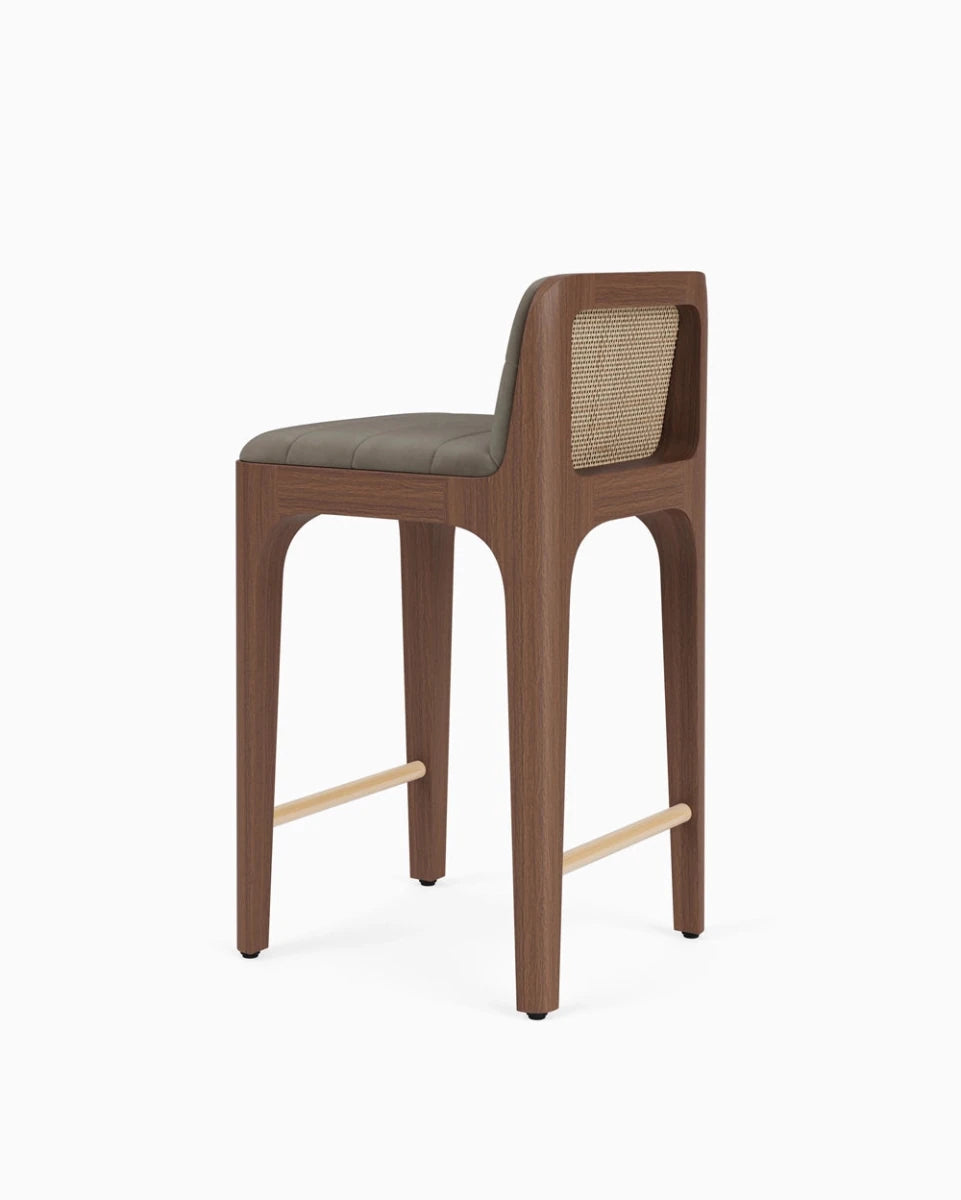 Mushroom Velvet Seat / Walnut Frame / Counter (27" Height)