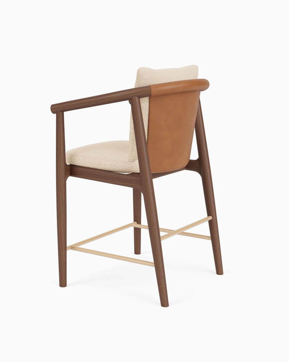 Oat Woven / Saddle Leather / Walnut / Counter (24" Height)