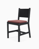 Cabernet Velvet Seat / Black Leather Back / Ebony Oak Frame