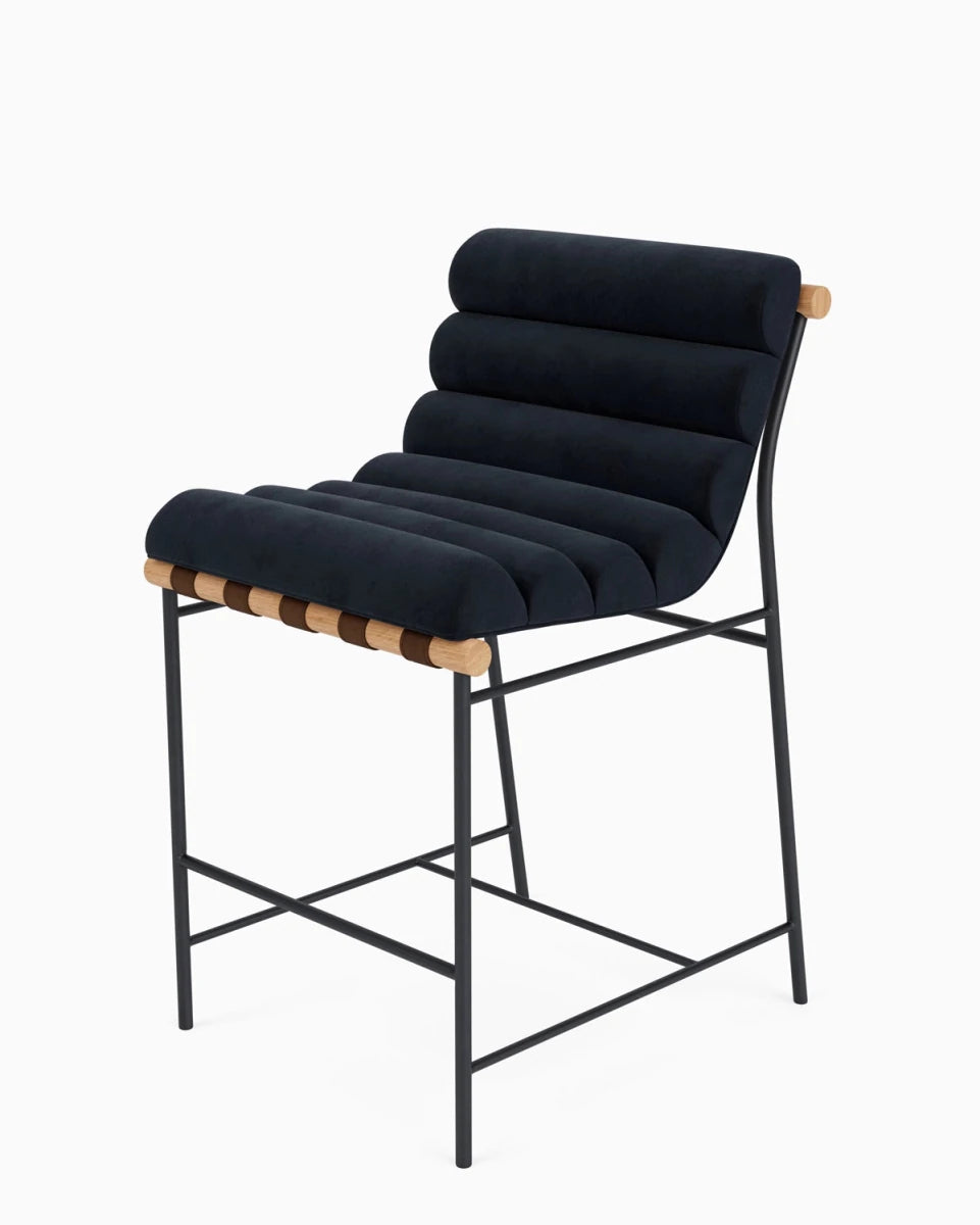 Ebony Velvet / Chestnut Leather Straps / White Oak / Counter (24" Height)