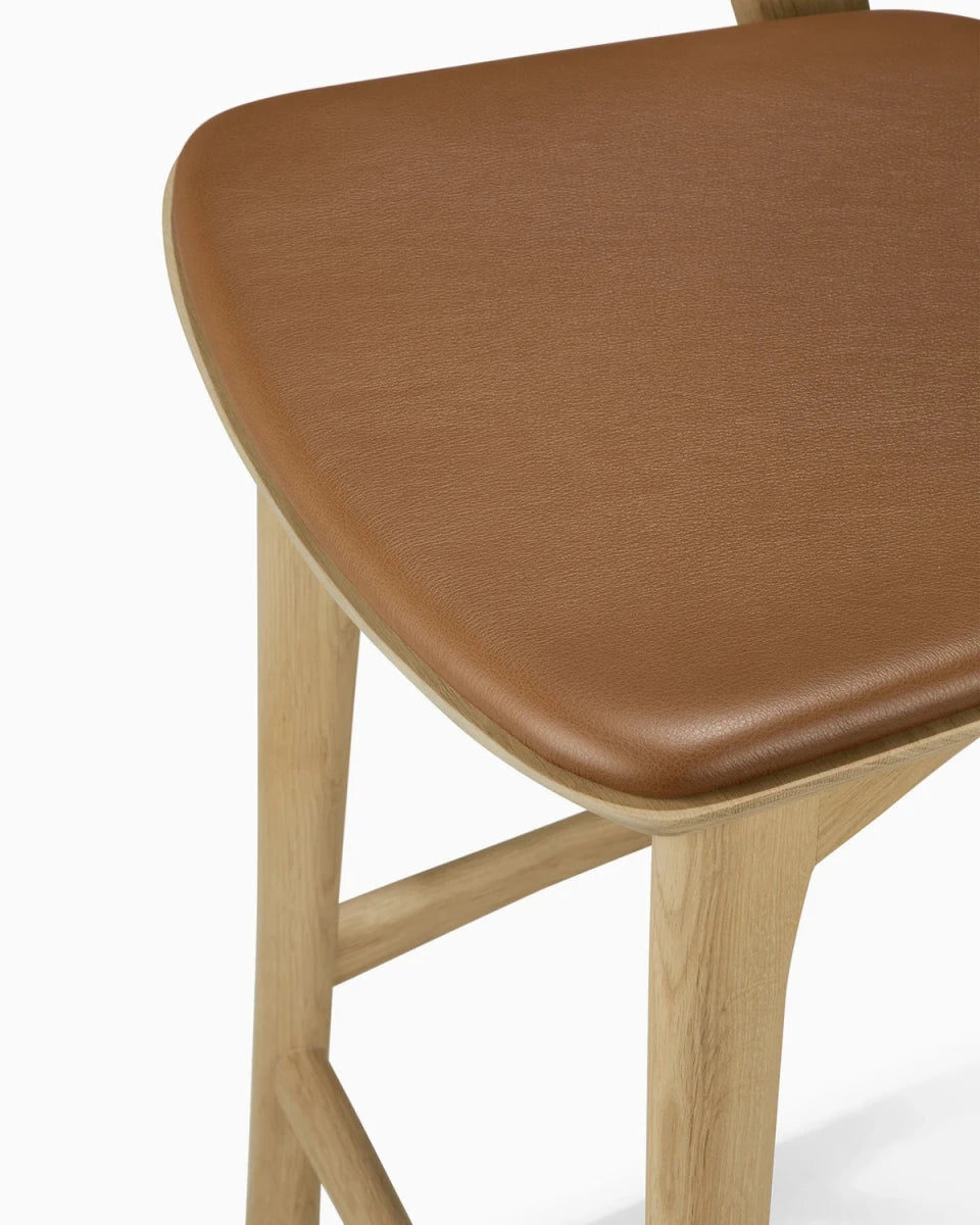 Natural Oak / Cognac Leather / Bar (30.5" Height)