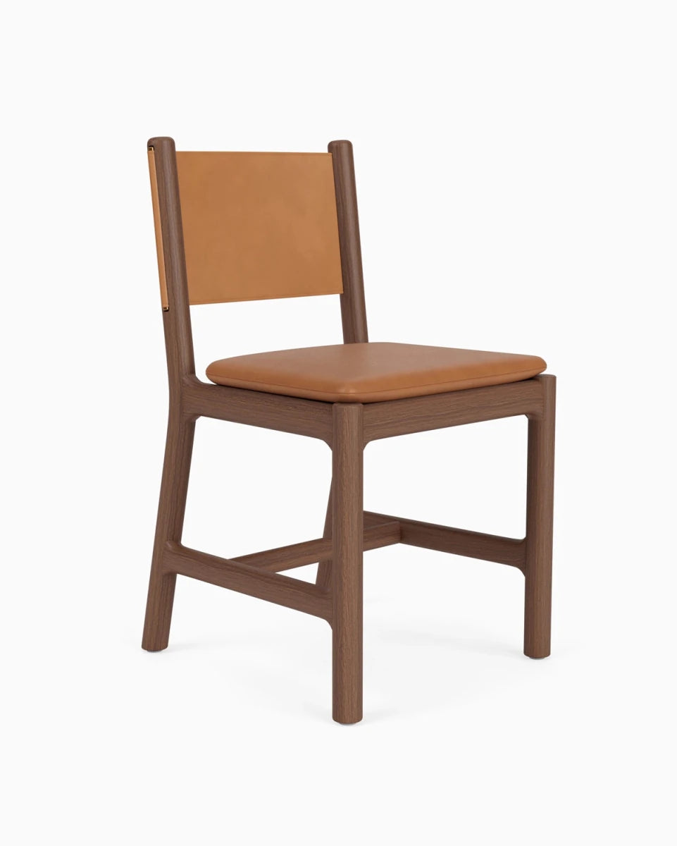 Saddle Leather Seat / Saddle Leather Back / Walnut Frame