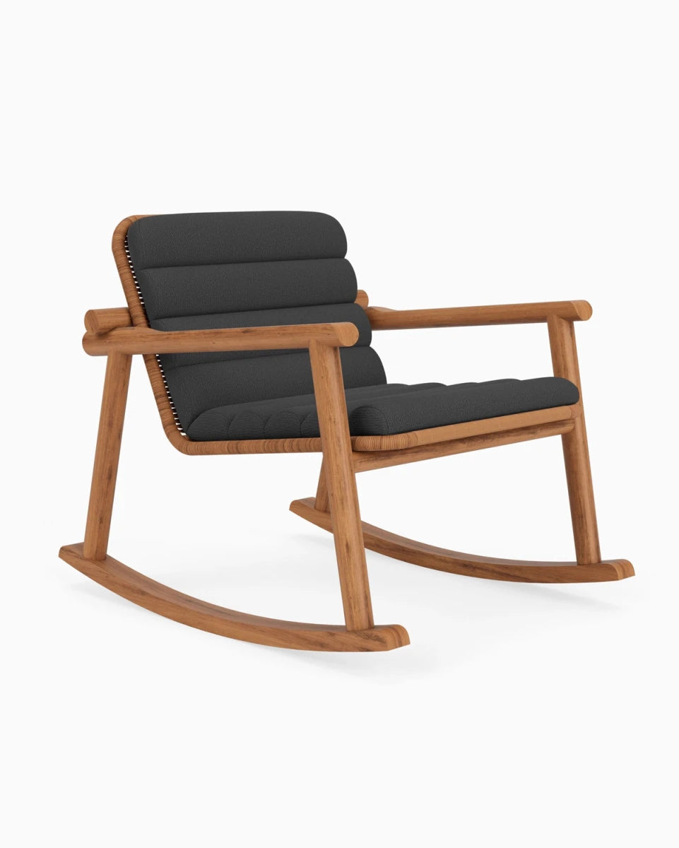 Slate FIQA Boucle / Tan Rattan Seat