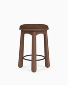 Chestnut Brown Leather Seat / Walnut / Counter (24.5" Height)