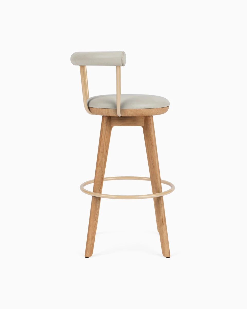 Pearl Leather / White Oak / Bar (31" Height)