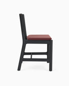 Cabernet Velvet Seat / Black Leather Back / Ebony Oak Frame