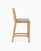 Latte Basketweave Seat / Pearl Leather Back / White Oak Frame / Counter (26" Height)