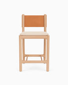 Oat Woven Seat / Saddle Leather Back / White Oak Frame / Counter (26" Height)