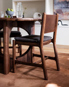 Ember Grey Seat / Chestnut Brown Leather Back / Walnut Frame