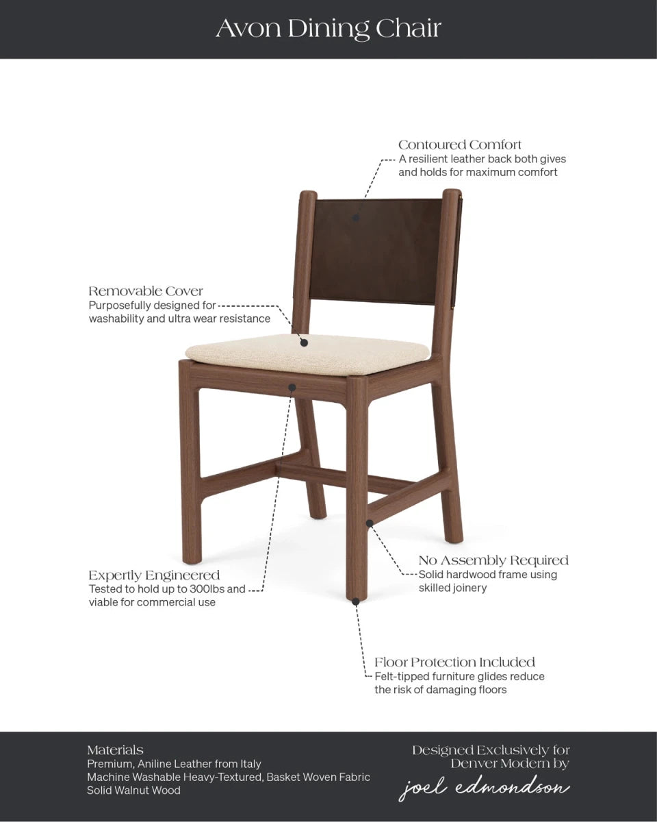 Oat Woven Seat / Chestnut Brown Leather Back / Walnut Frame
