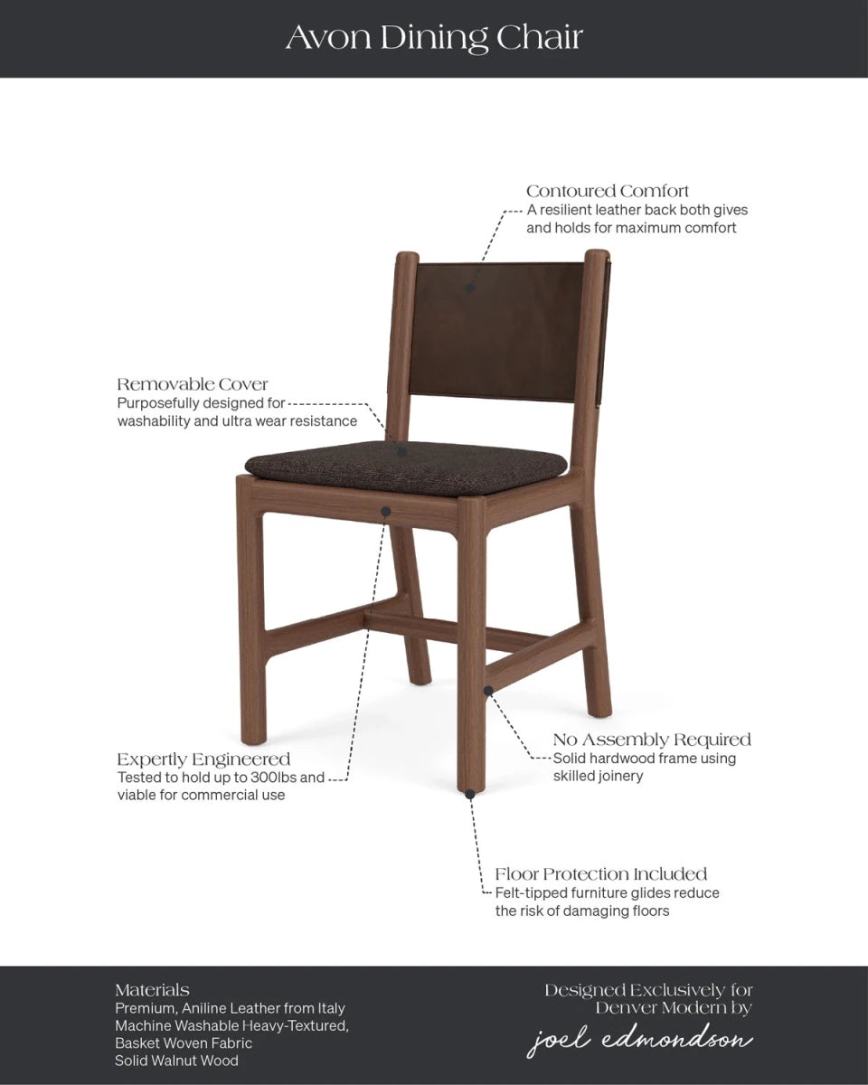Ember Grey Seat / Chestnut Brown Leather Back / Walnut Frame
