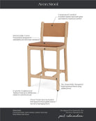 Saddle Leather Seat / Saddle Leather Back / White Oak Frame / Counter (26" Height)