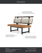 White Boucle / Saddle Leather / White Oak Deck / 60" Long