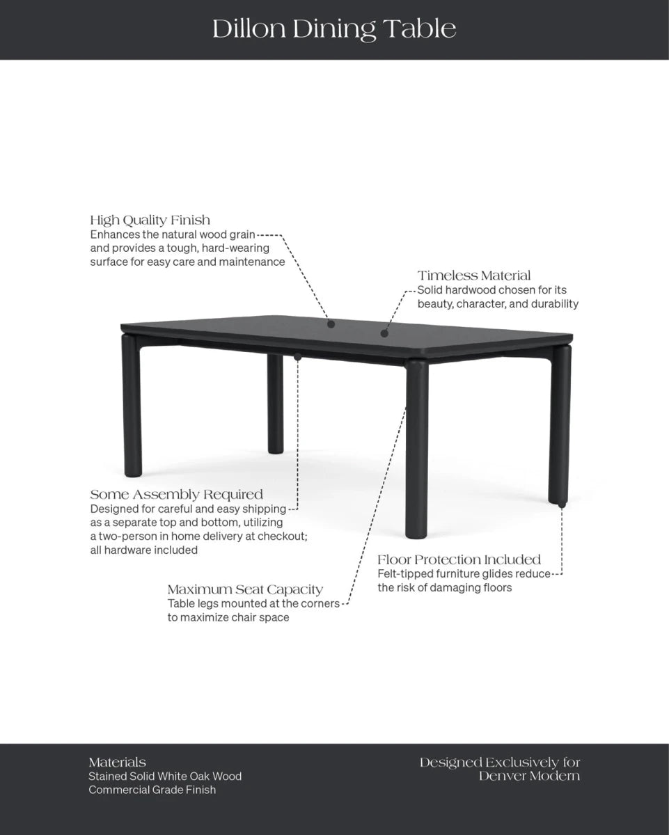 Ebony / 78" x 42" | Seats 6