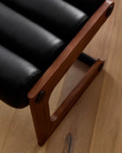 Black Leather / Walnut Frame