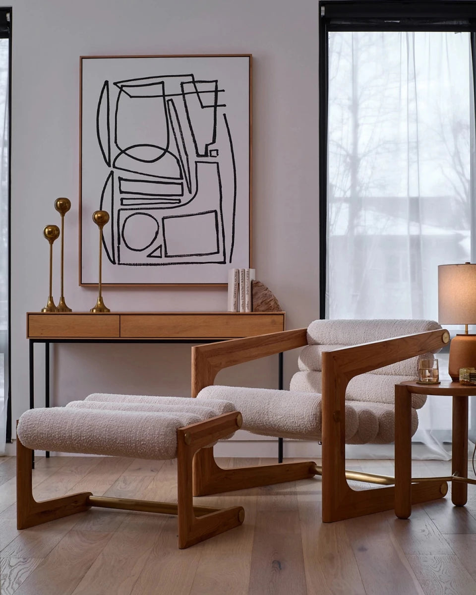 Mist Boucle / White Oak Frame