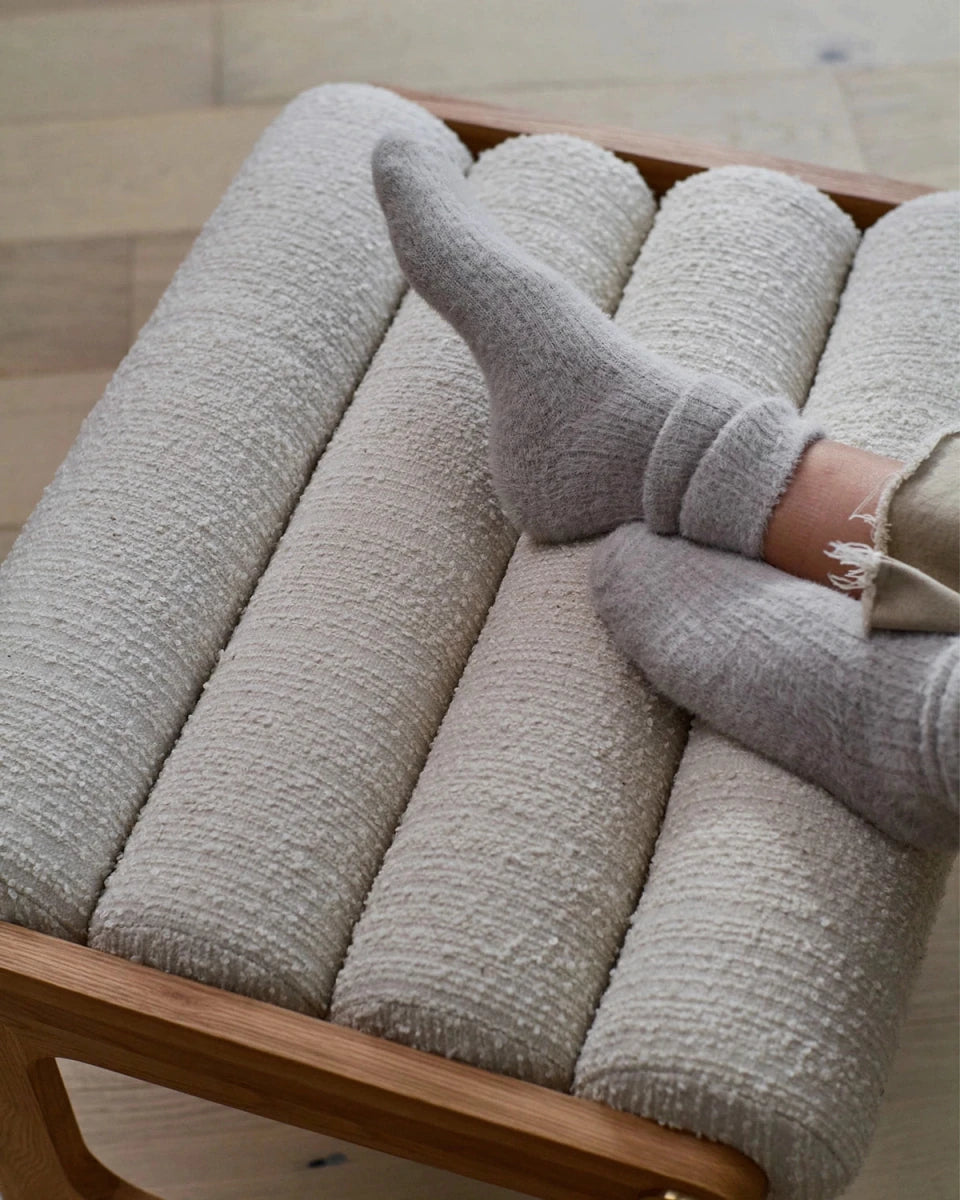 Mist Boucle / White Oak Frame