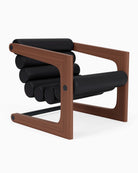 Black Leather / Walnut Frame