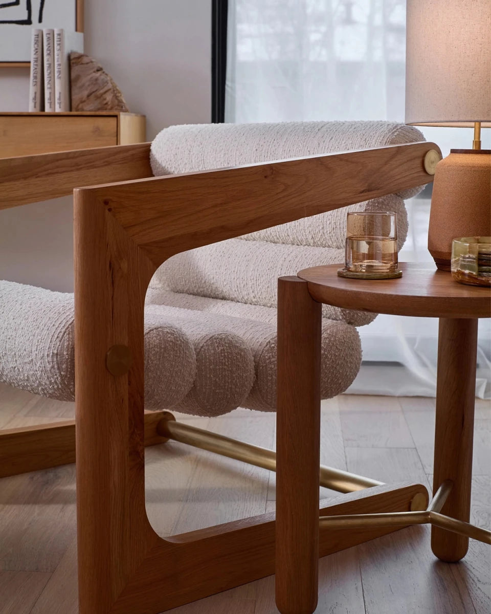 Mist Boucle / White Oak Frame