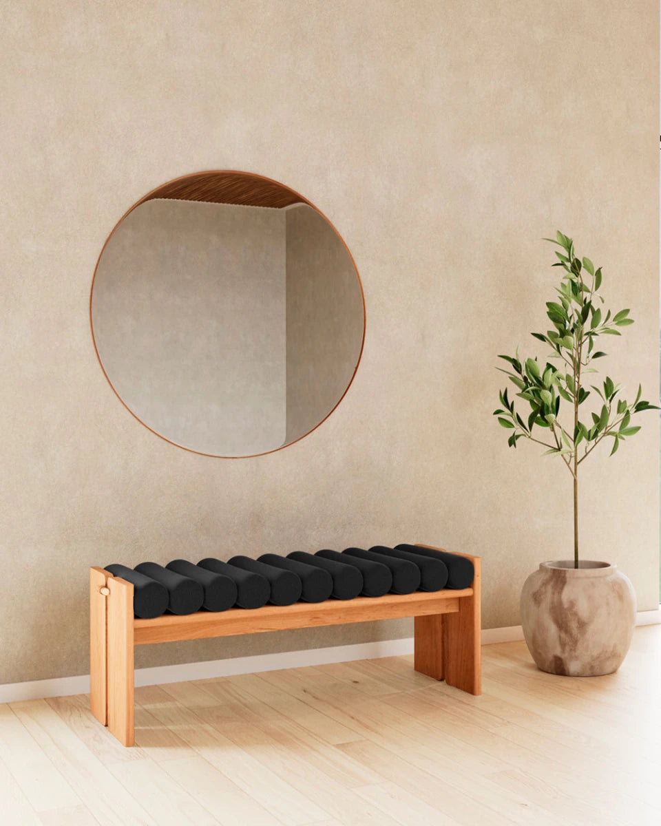 Charcoal Boucle / White Oak
