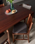 Ember Grey Seat / Chestnut Brown Leather Back / Walnut Frame
